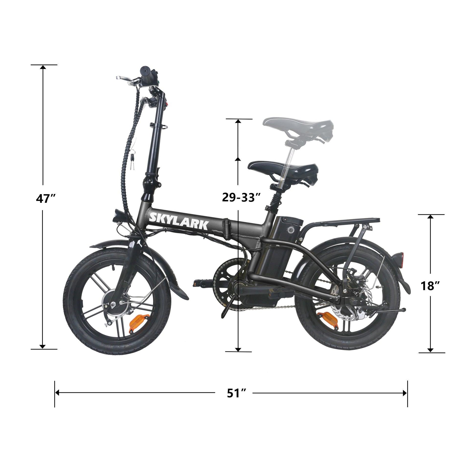 NAKTO Skylark 20" Folding Electric Bike - Wheels of America