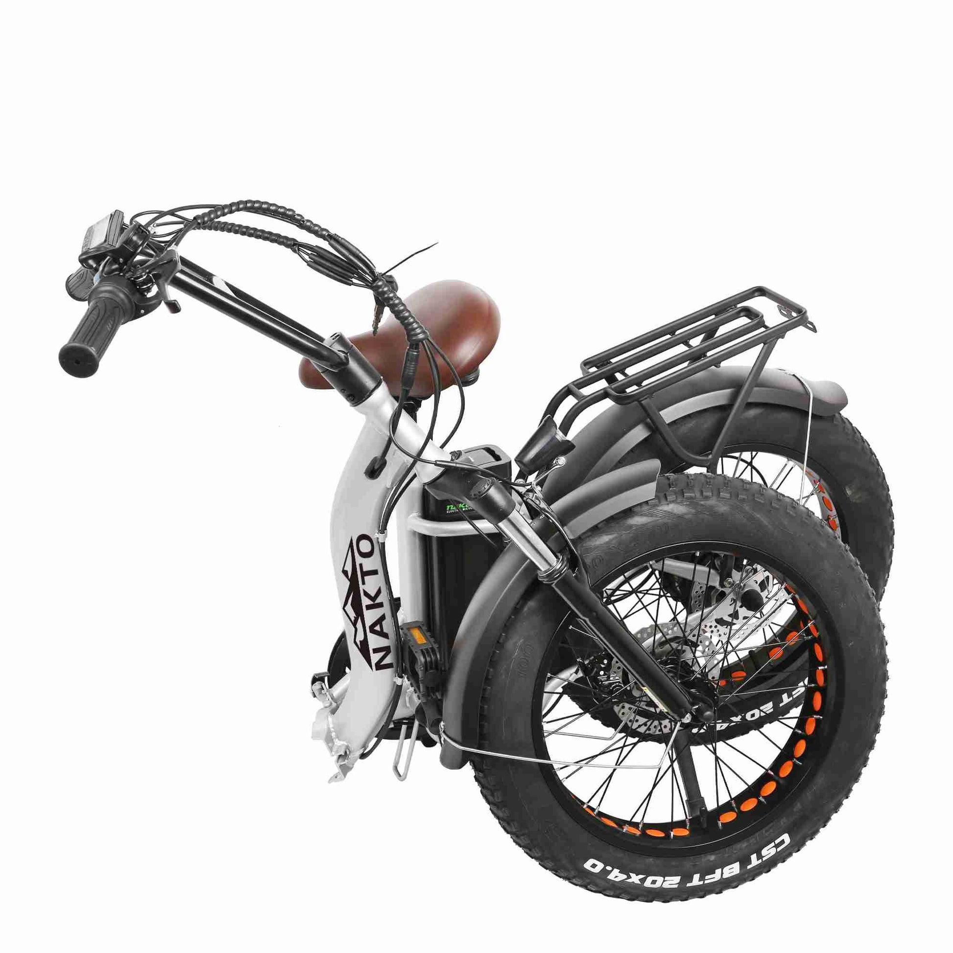 NAKTO Folding OX Steady 20" Folding Fat Tire Electric Bike - Wheels of America