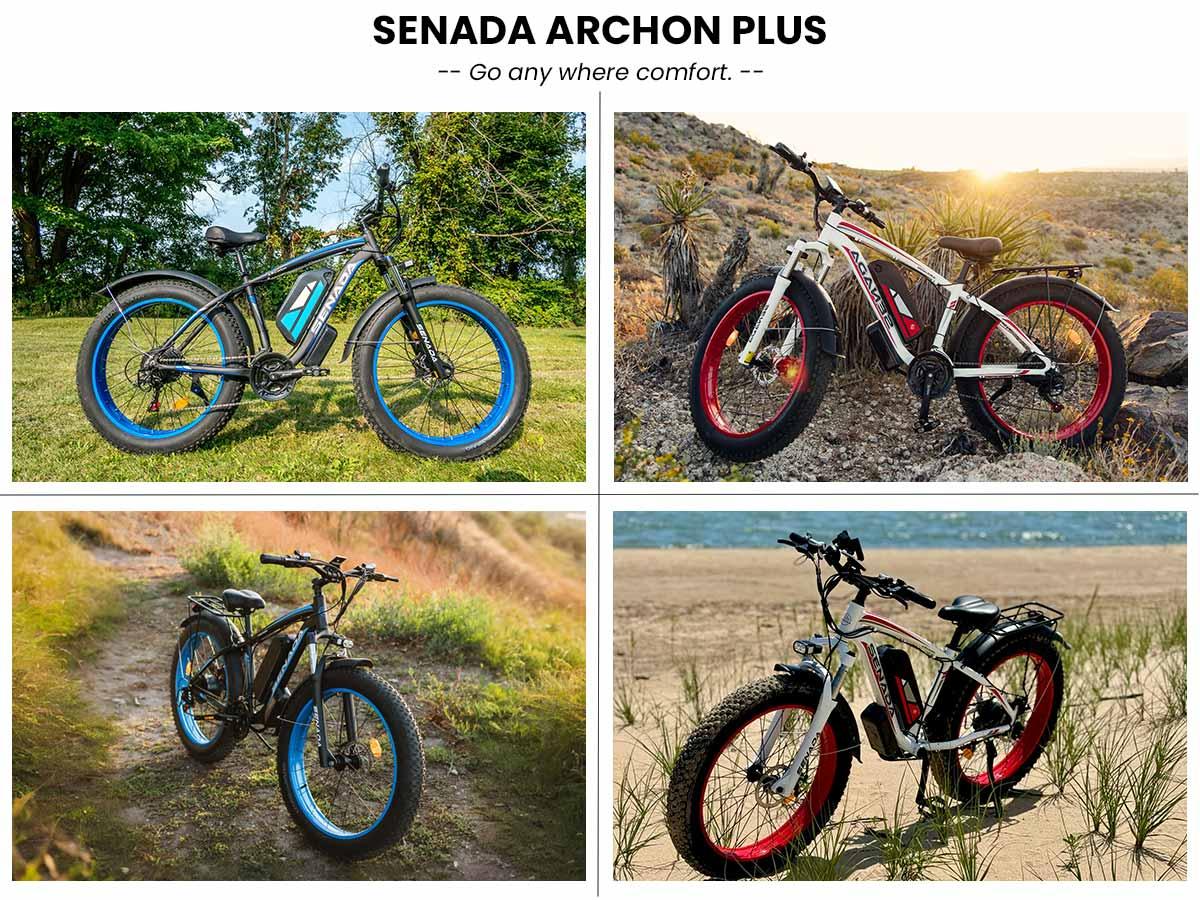 Senada ARCHON PLUS Fat Tire Off-Road E-Bike | 1000W Motor, 78-Mile Range - Wheels of America