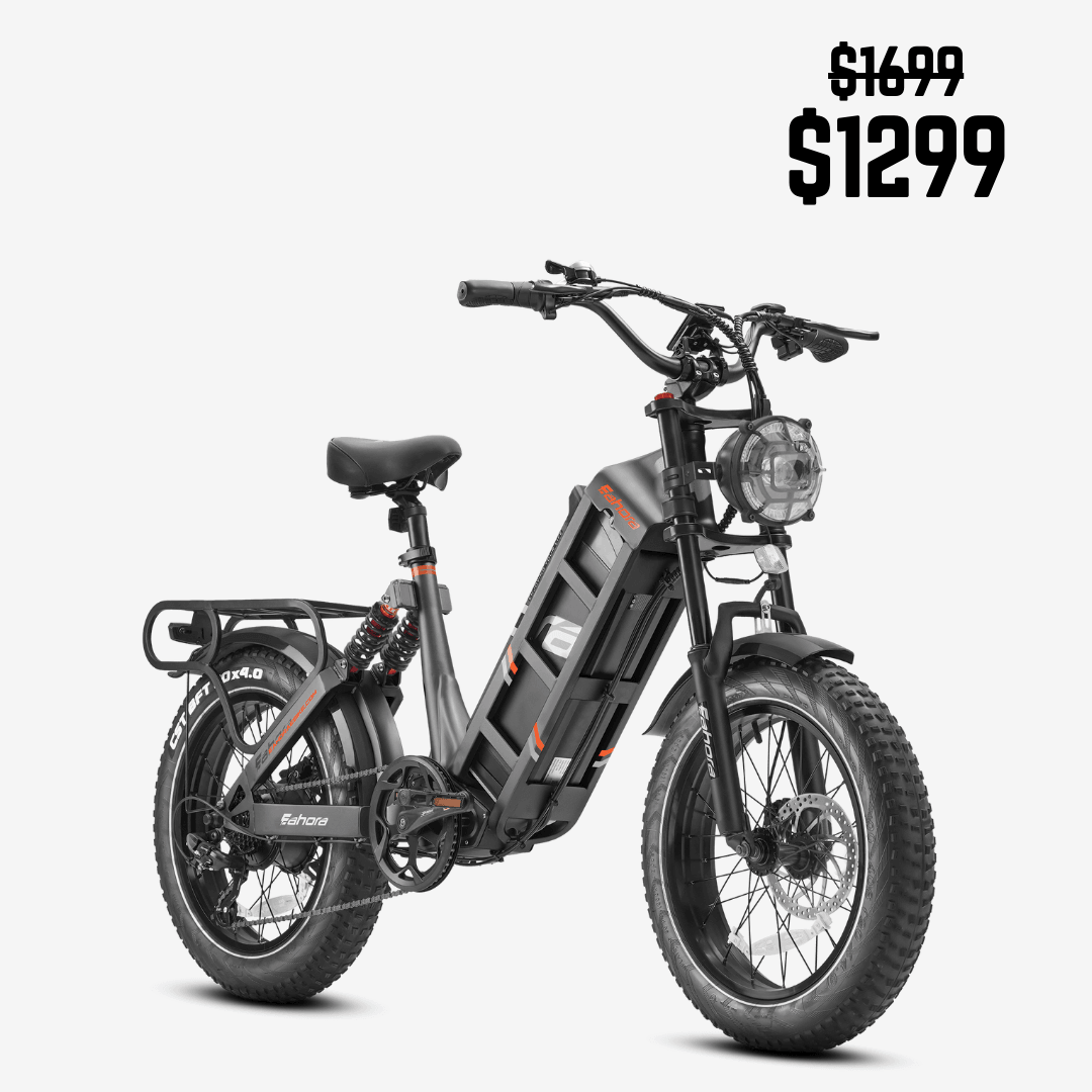 Eahora Juliet 1000W Long-Range Step-Thru Electric Bike | 48V 60Ah Battery | Dual Suspension - Wheels of America