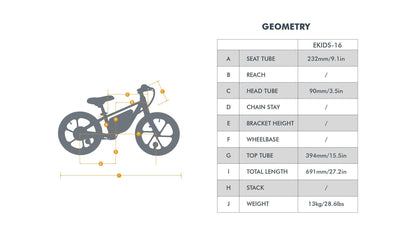 EUNORAU EKIDS-16 2024 Kids Electric Bike - Wheels of America