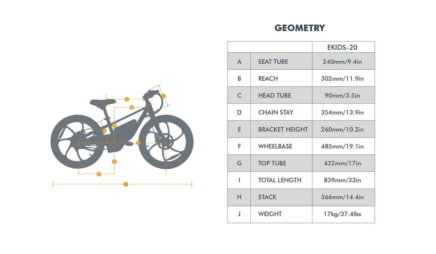 EUNORAU EKIDS-20 2024 Kids Electric Bike - Wheels of America