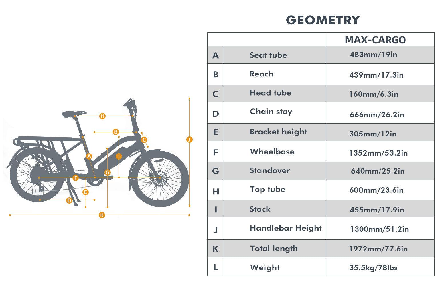 EUNORAU Max-Cargo Electric Cargo Bike - Wheels of America