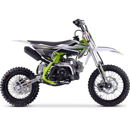 MotoTec X2 110cc 4-Stroke Gas Dirt Bike Green - Wheels of America