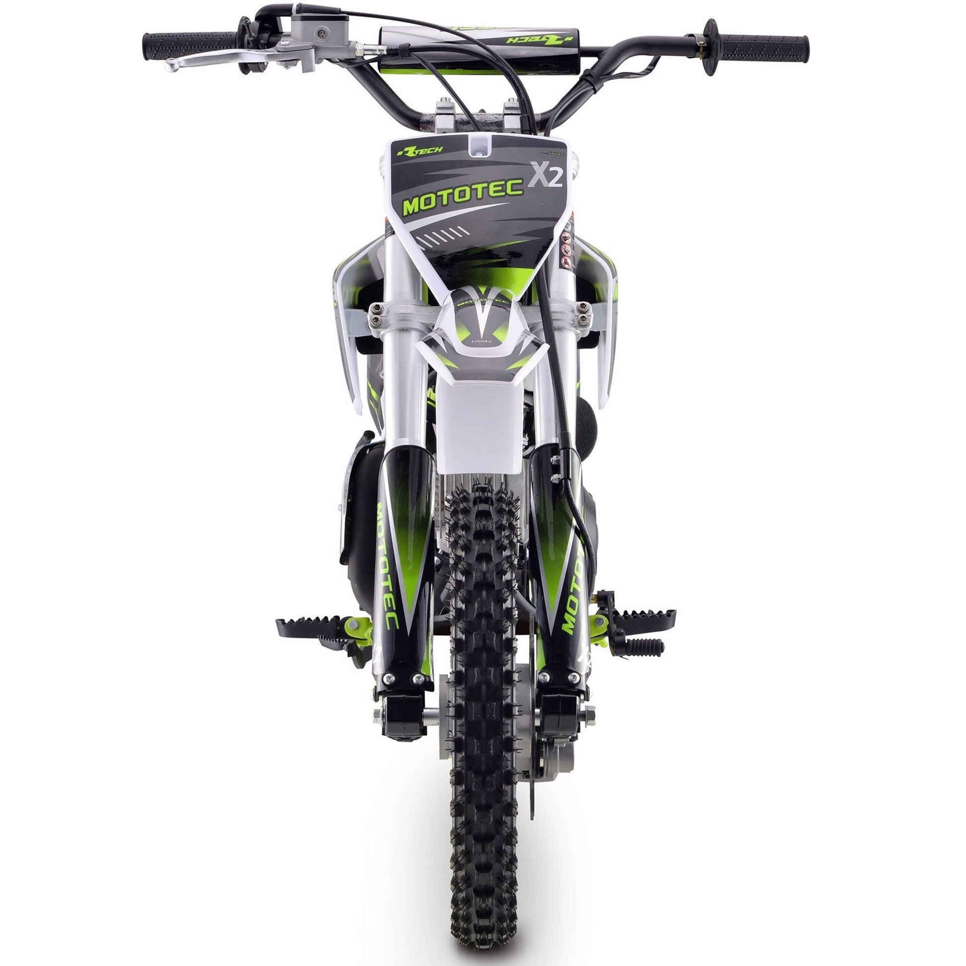 MotoTec X2 110cc 4-Stroke Gas Dirt Bike Green - Wheels of America