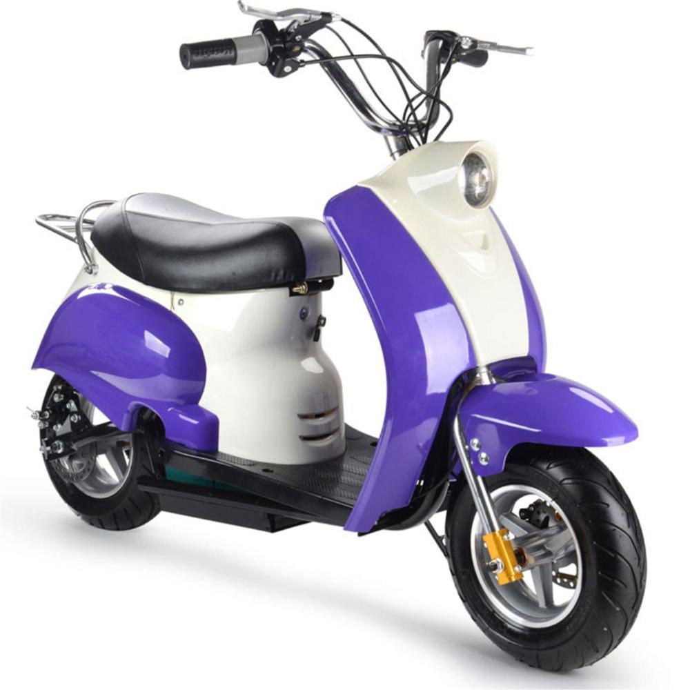 MotoTec 24v Electric Moped Purple - Wheels of America