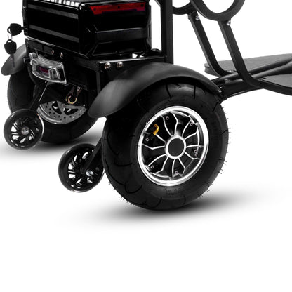 MotoTec Folding Mobility Electric Trike 48v 1000w Dual Motor Lithium Black - Wheels of America