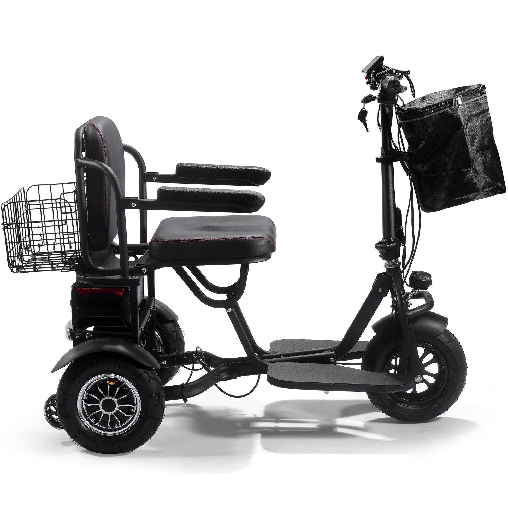 MotoTec Folding Mobility Electric Trike 48v 1000w Dual Motor Lithium Black - Wheels of America