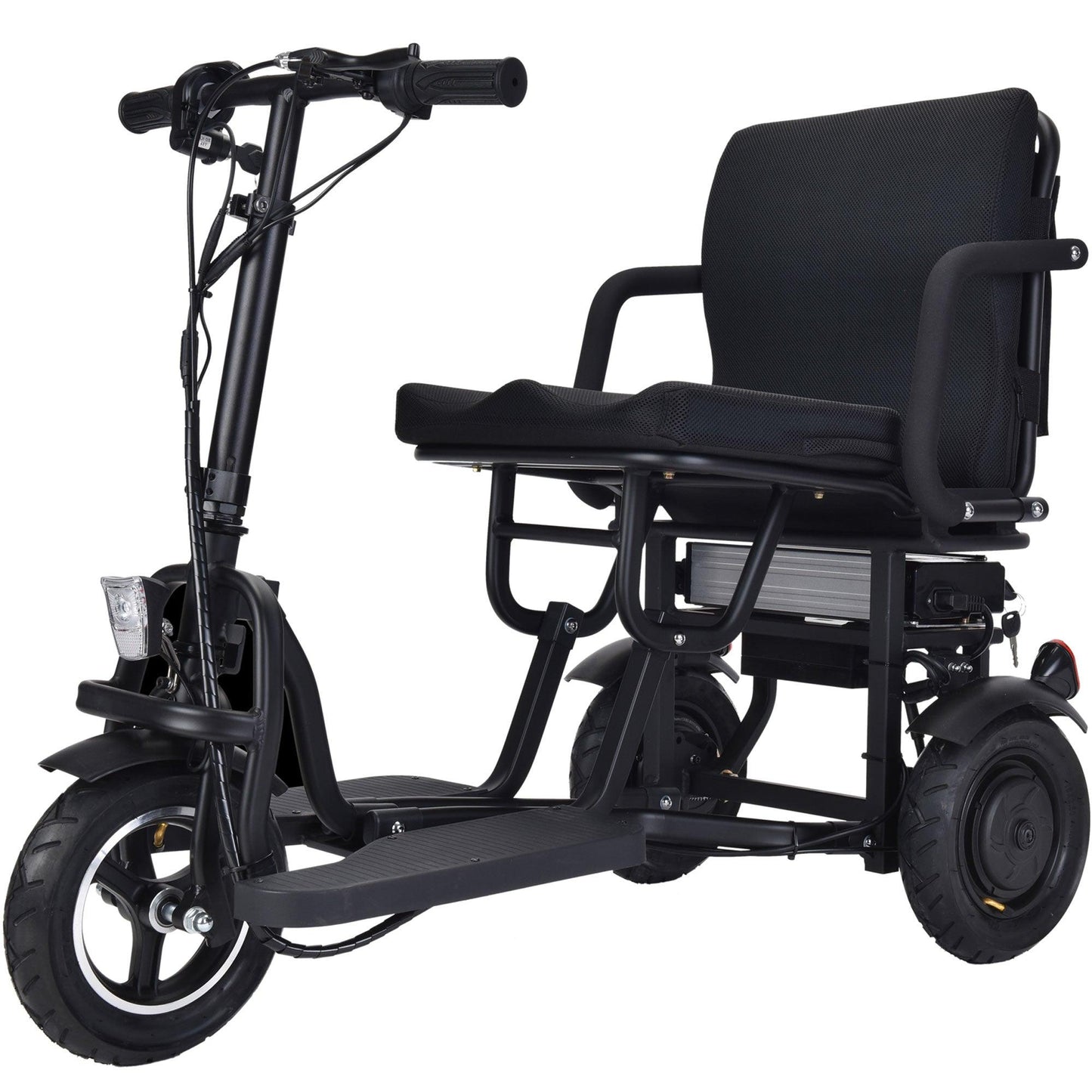 MotoTec Folding Mobility Electric Trike 48v 700w Dual Motor Lithium Black - Wheels of America