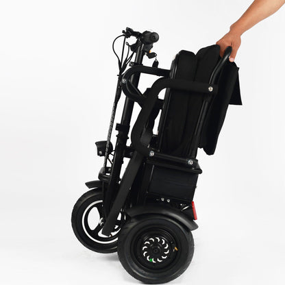 MotoTec Folding Mobility Electric Trike 48v 700w Dual Motor Lithium Black - Wheels of America