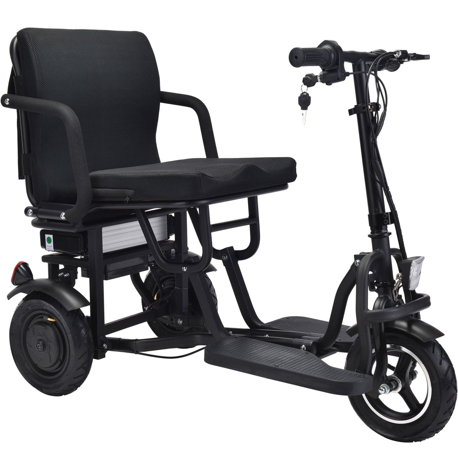 MotoTec Folding Mobility Electric Trike 48v 700w Dual Motor Lithium Black - Wheels of America