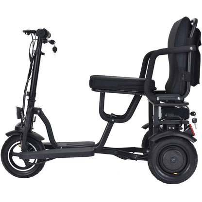 MotoTec Folding Mobility Electric Trike 48v 700w Dual Motor Lithium Black - Wheels of America