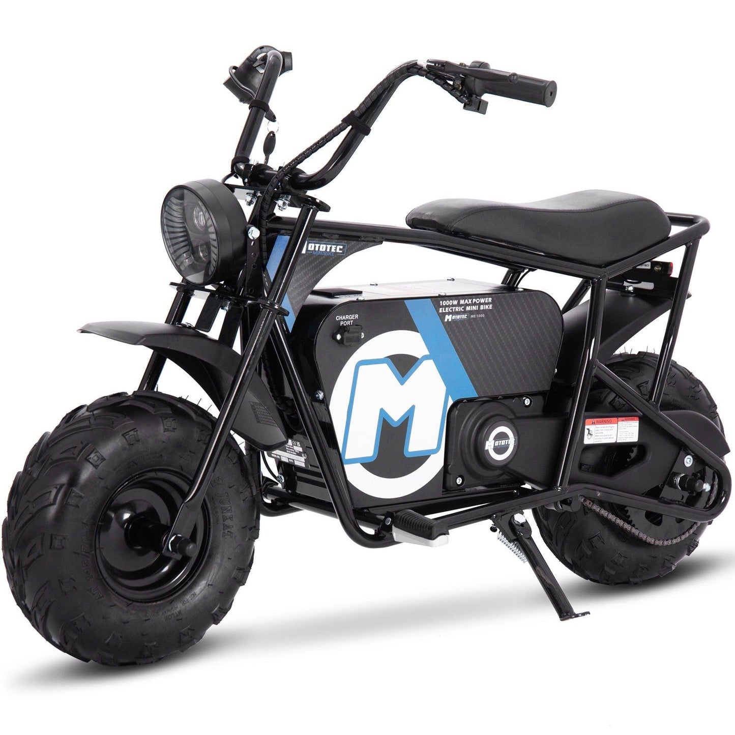 MotoTec 48v 1000w Electric Powered Mini Bike Black - Wheels of America