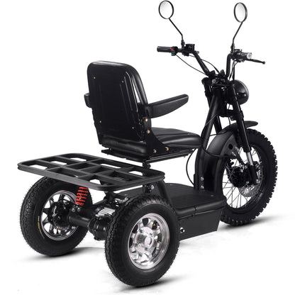 MotoTec Electric Trike 60v 1800w Black - Wheels of America