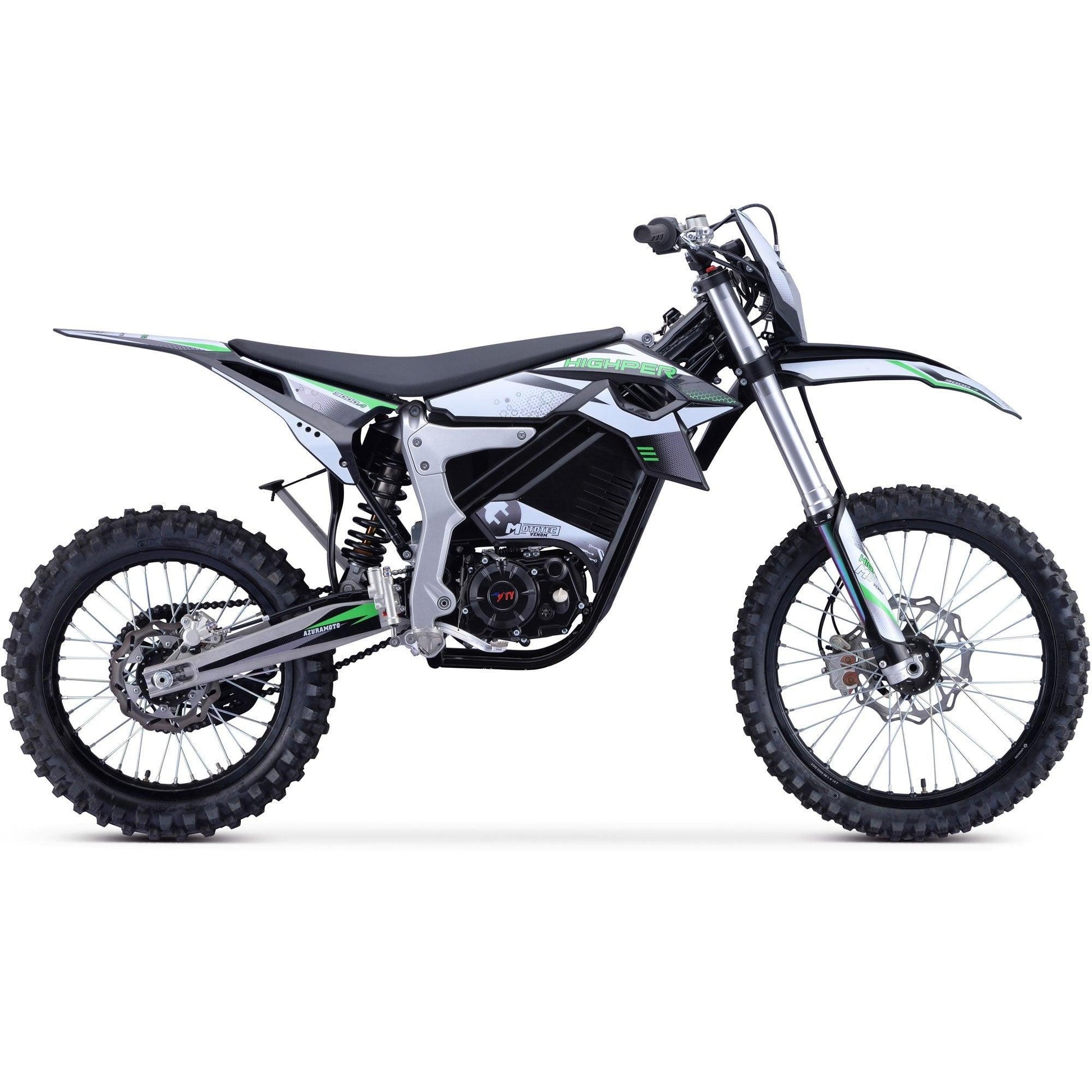 MotoTec Venom 72v 12000w Electric Dirt Bike White - Wheels of America