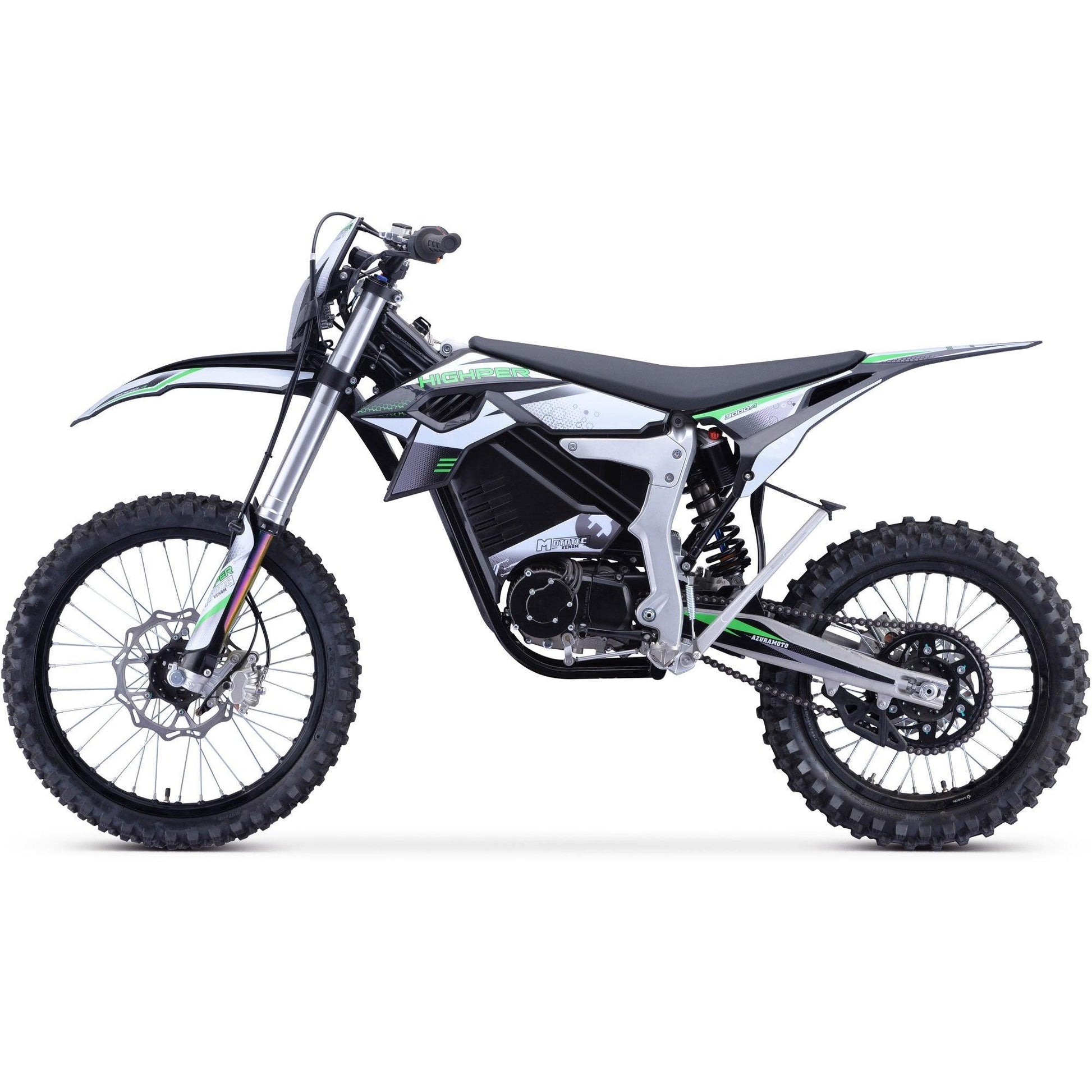 MotoTec Venom 72v 12000w Electric Dirt Bike White - Wheels of America