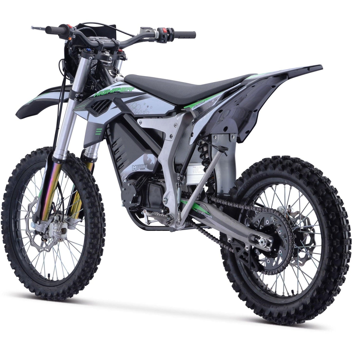 MotoTec Venom 72v 12000w Electric Dirt Bike White - Wheels of America