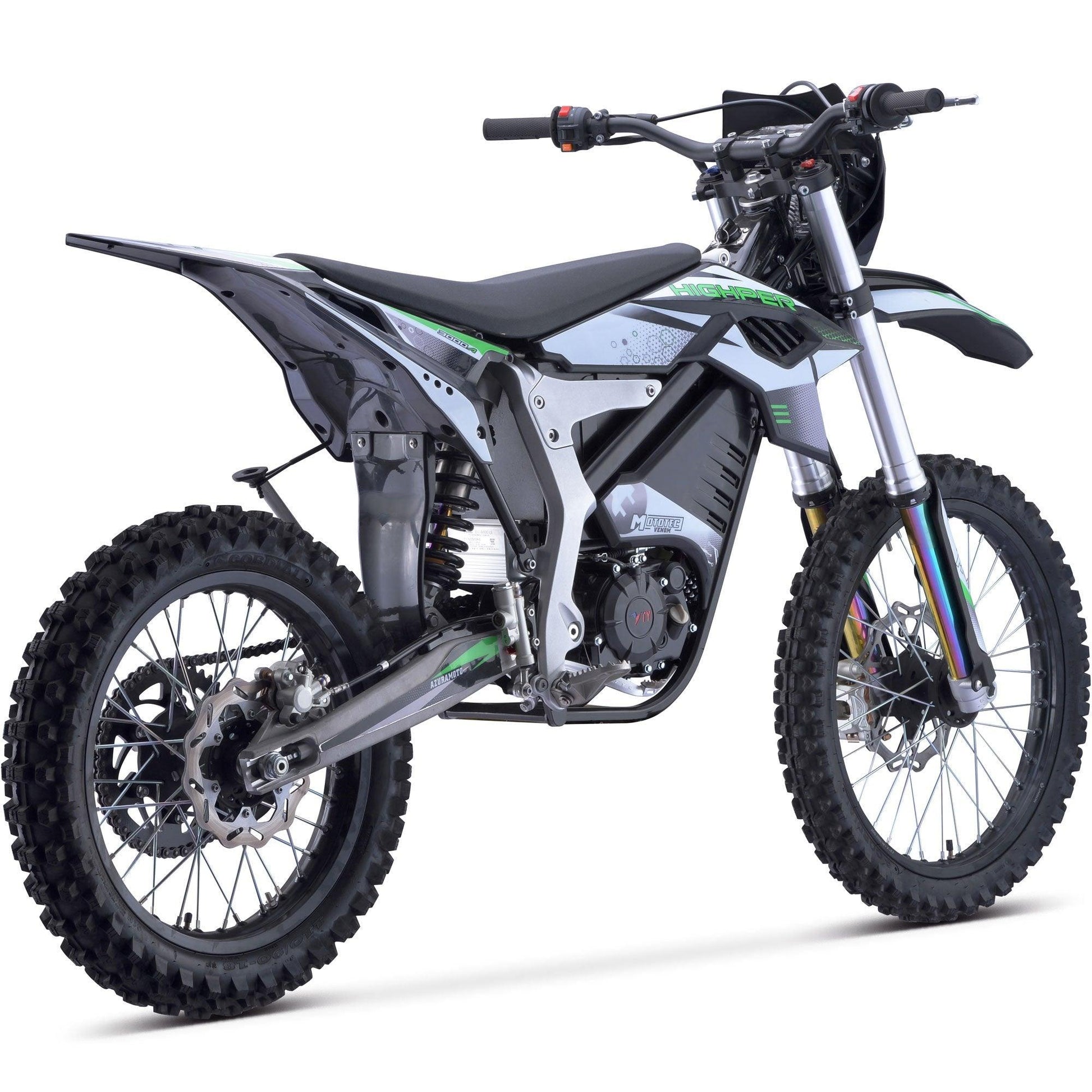 MotoTec Venom 72v 12000w Electric Dirt Bike White - Wheels of America