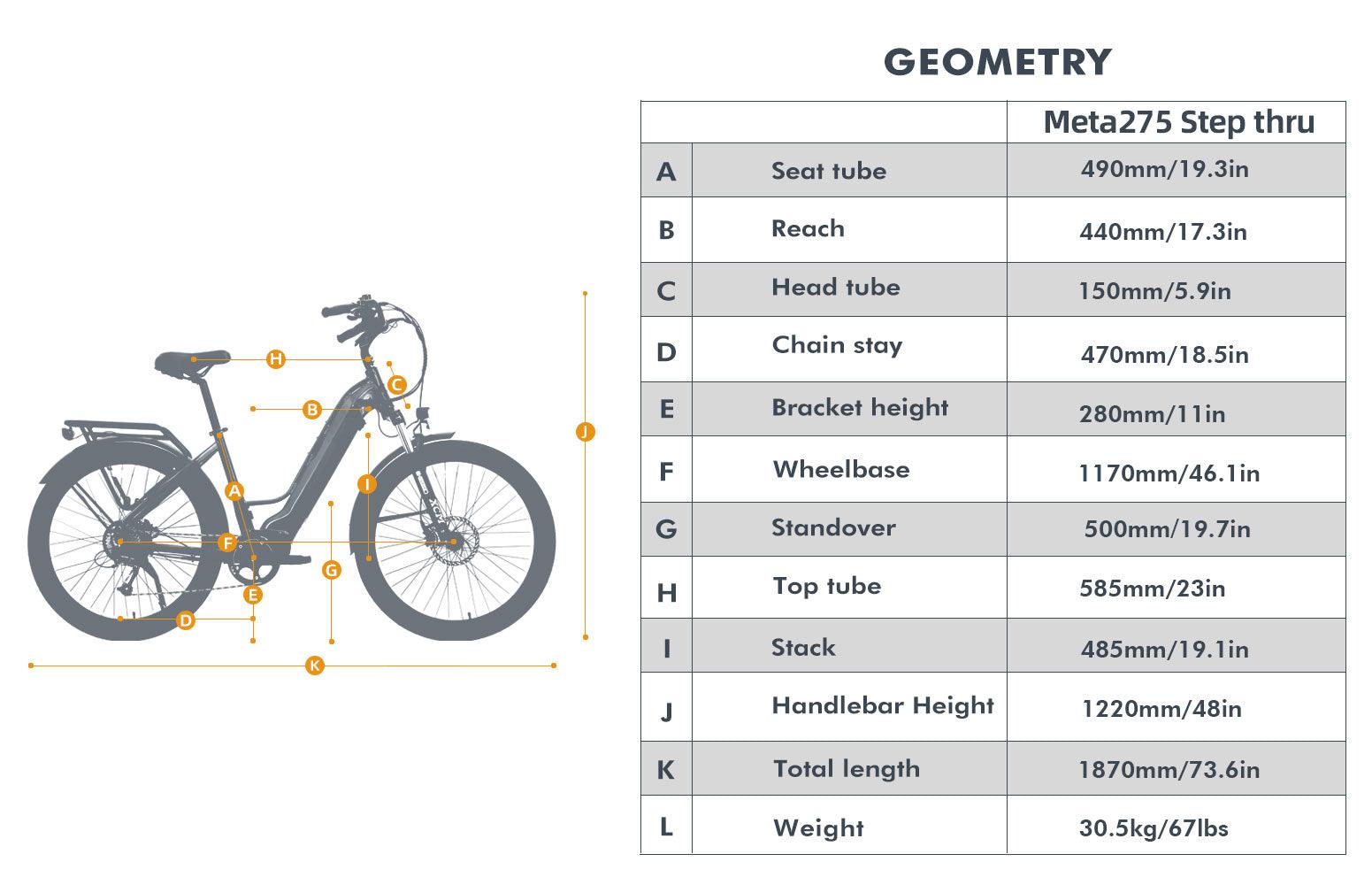 EUNORAU META275 500W Commuter Electric Bike - Wheels of America