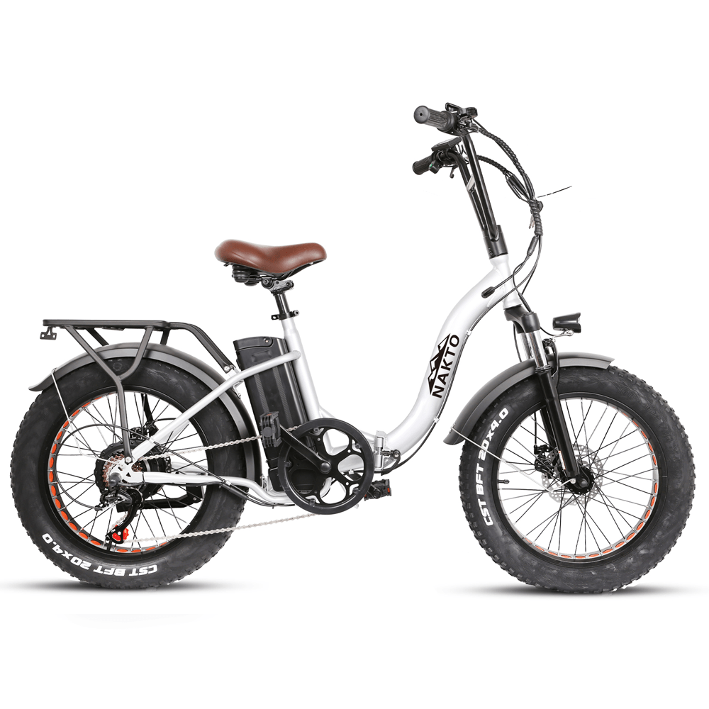 NAKTO Folding OX Steady 20" Folding Fat Tire Electric Bike - Wheels of America