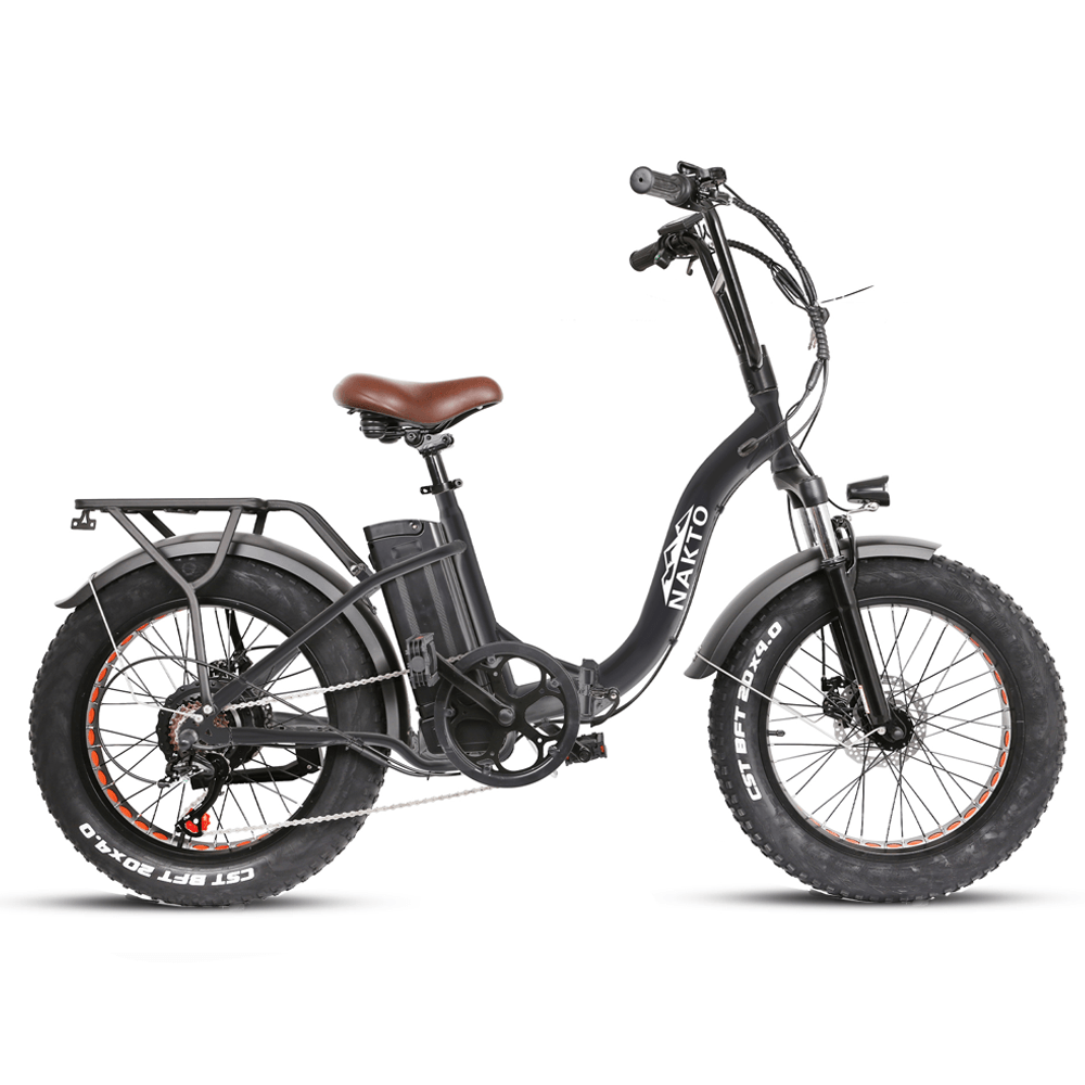 NAKTO Folding OX Steady 20" Folding Fat Tire Electric Bike - Wheels of America