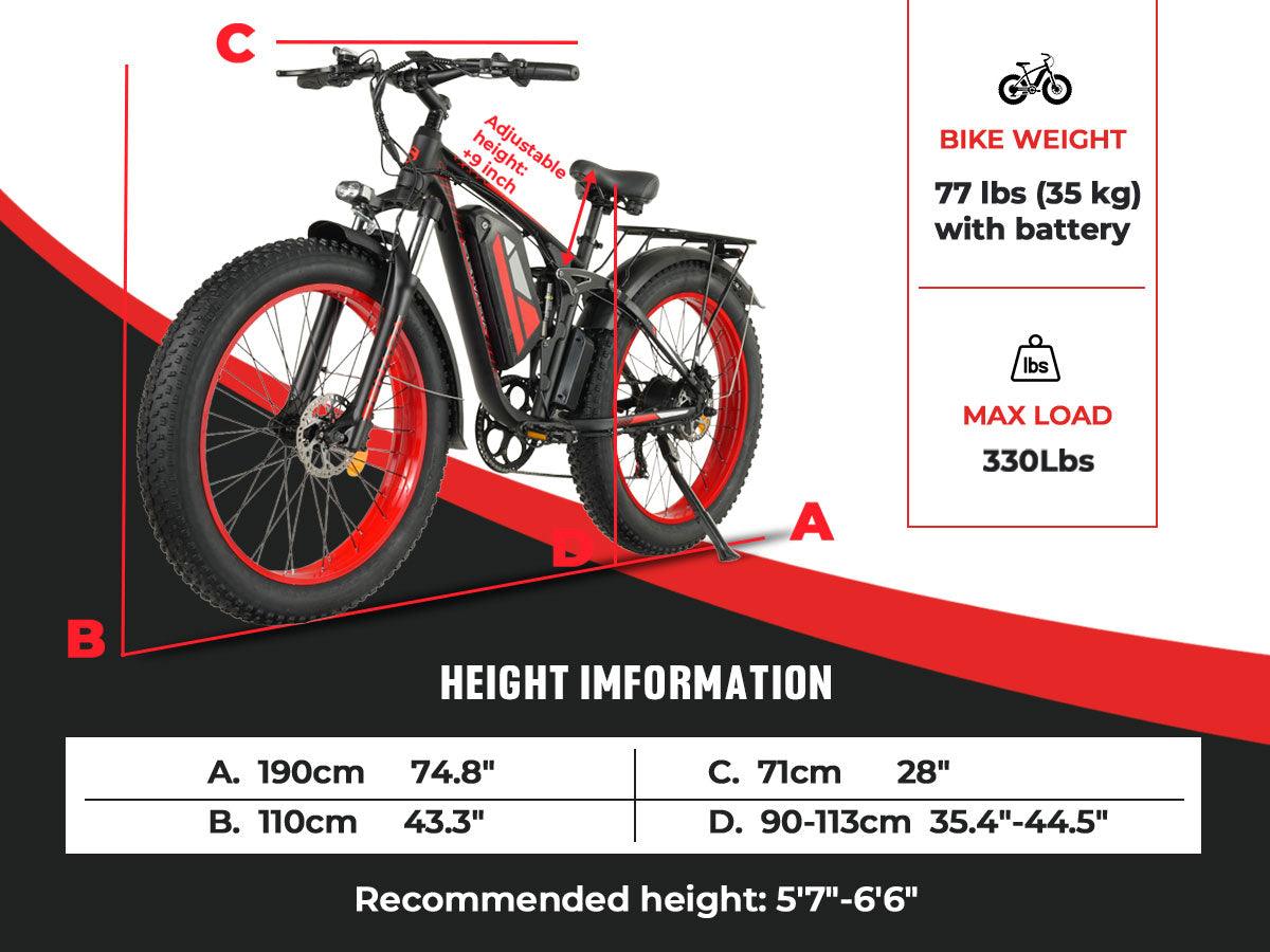 Senada VIPER PLUS Fat Tire Electric Bike | 1000W Motor & 78 Miles Range - Wheels of America