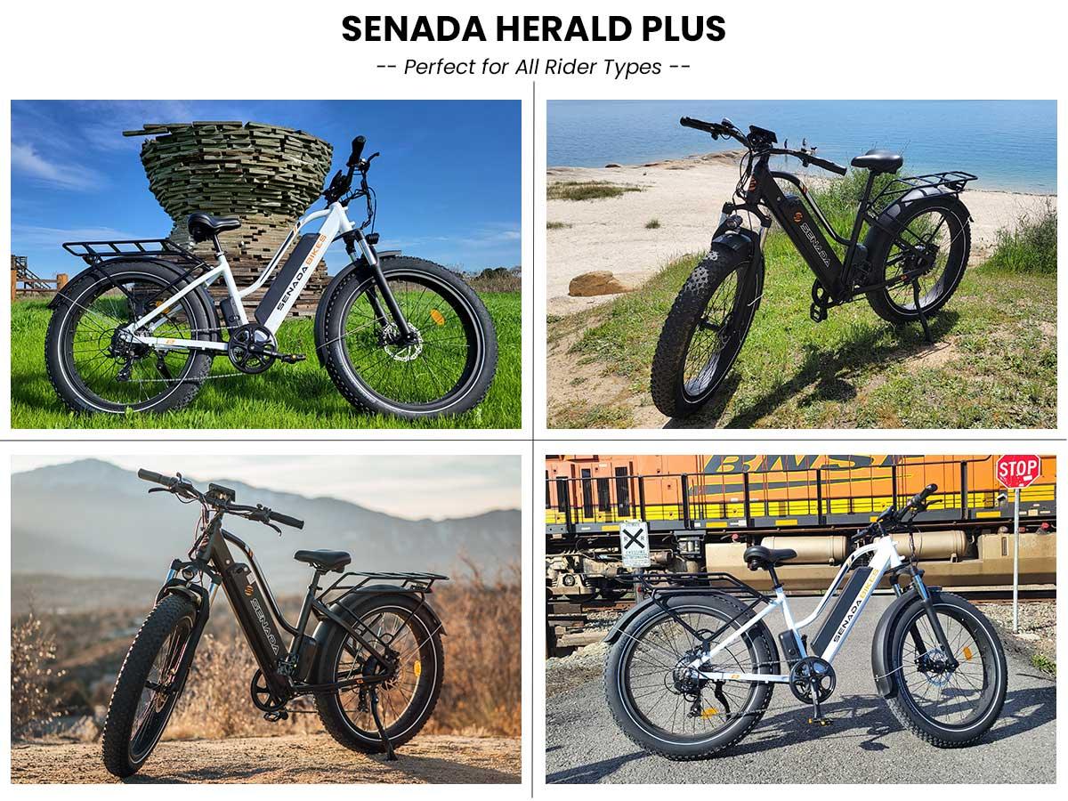 Senada HERALD PLUS: 1000W Fat Tire E-Bike | 80 Miles Range | Hydraulic Brakes & Step-Thru Design - Wheels of America