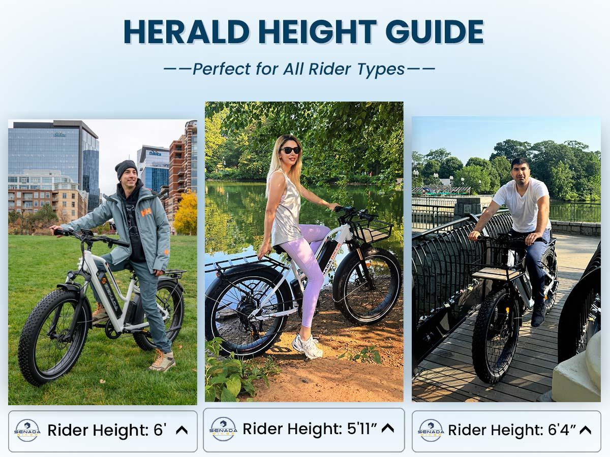 Senada HERALD PLUS: 1000W Fat Tire E-Bike | 80 Miles Range | Hydraulic Brakes & Step-Thru Design - Wheels of America