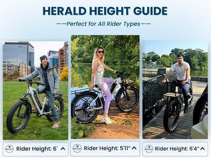 Senada HERALD PLUS: 1000W Fat Tire E-Bike | 80 Miles Range | Hydraulic Brakes & Step-Thru Design - Wheels of America