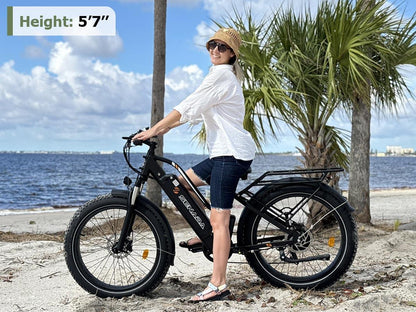 Senada HERALD PLUS: 1000W Fat Tire E-Bike | 80 Miles Range | Hydraulic Brakes & Step-Thru Design - Wheels of America