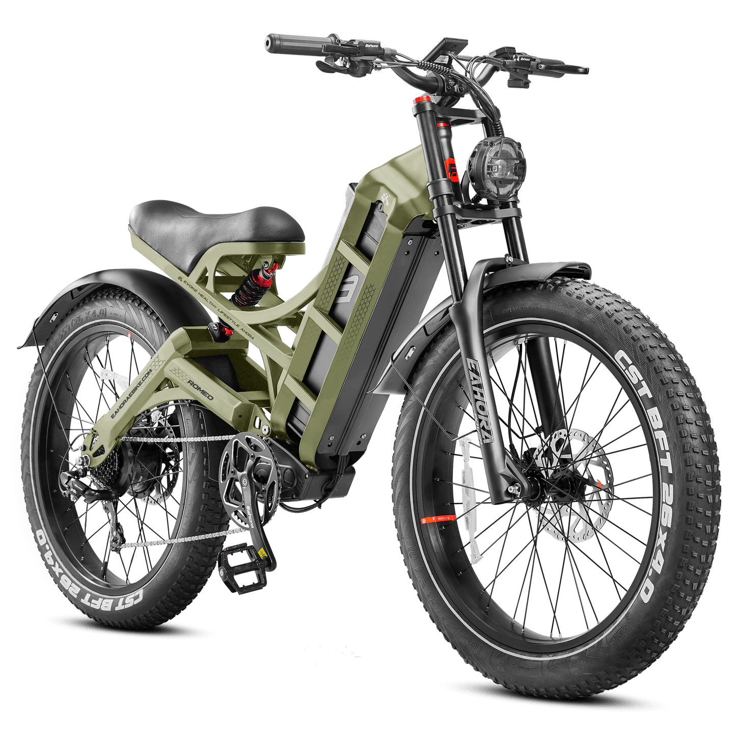 Eahora Romeo Pro Electric Bike | 48V 60Ah Battery | 34 MPH | Full Suspension - Wheels of America