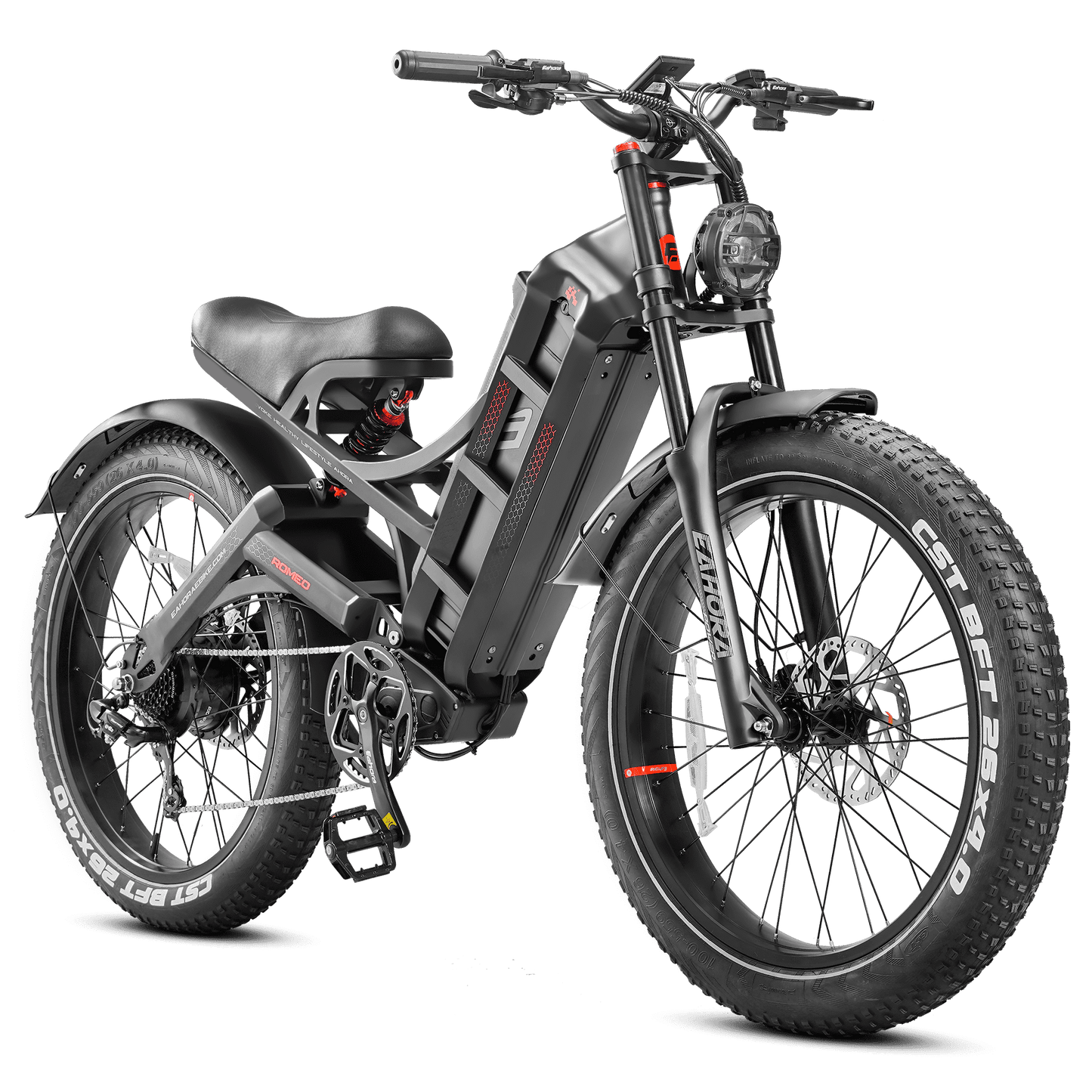 Eahora Romeo Pro Electric Bike | 48V 60Ah Battery | 34 MPH | Full Suspension - Wheels of America