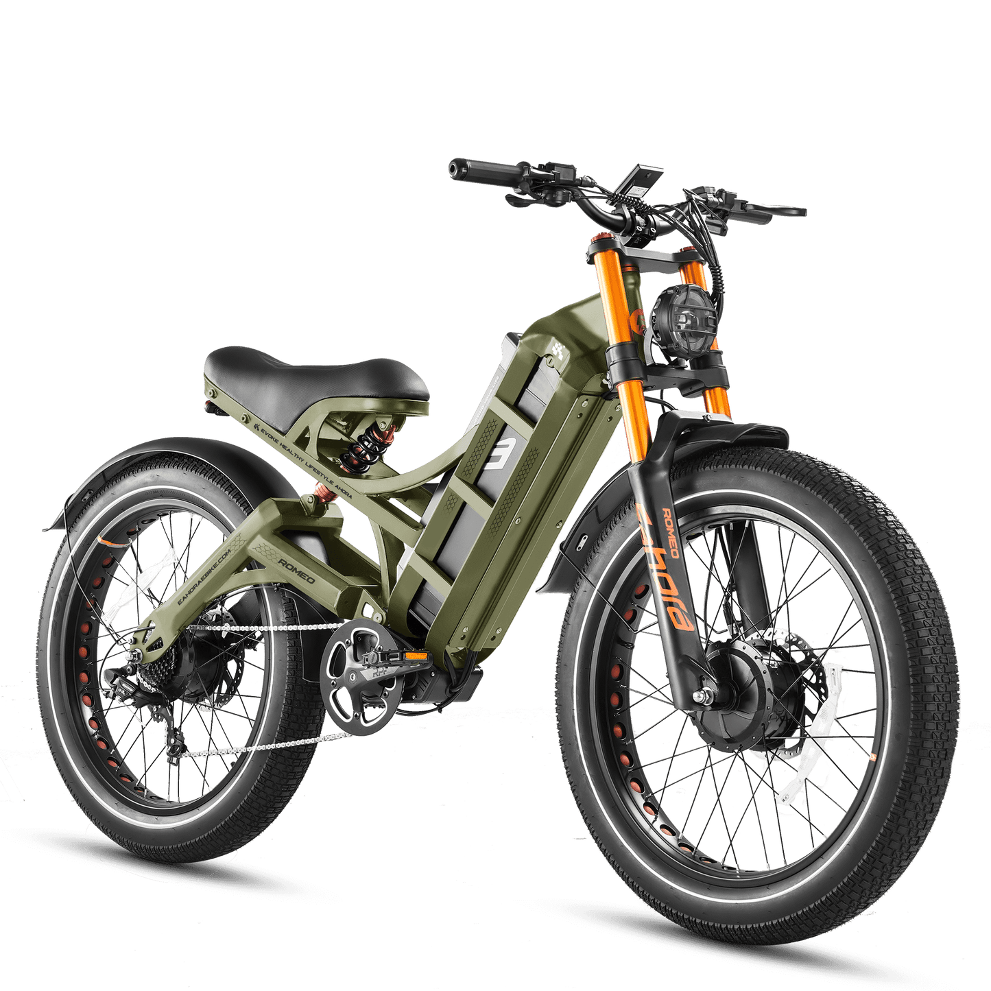 Eahora Romeo Pro II Dual-Motor Electric Bike | 52V 60Ah Battery | 44 MPH | Full Suspension - Wheels of America