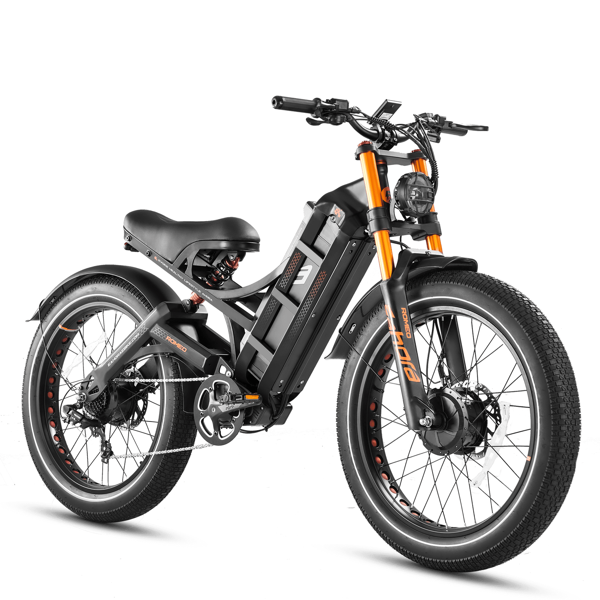 Eahora Romeo Pro II Dual-Motor Electric Bike | 52V 60Ah Battery | 44 MPH | Full Suspension - Wheels of America