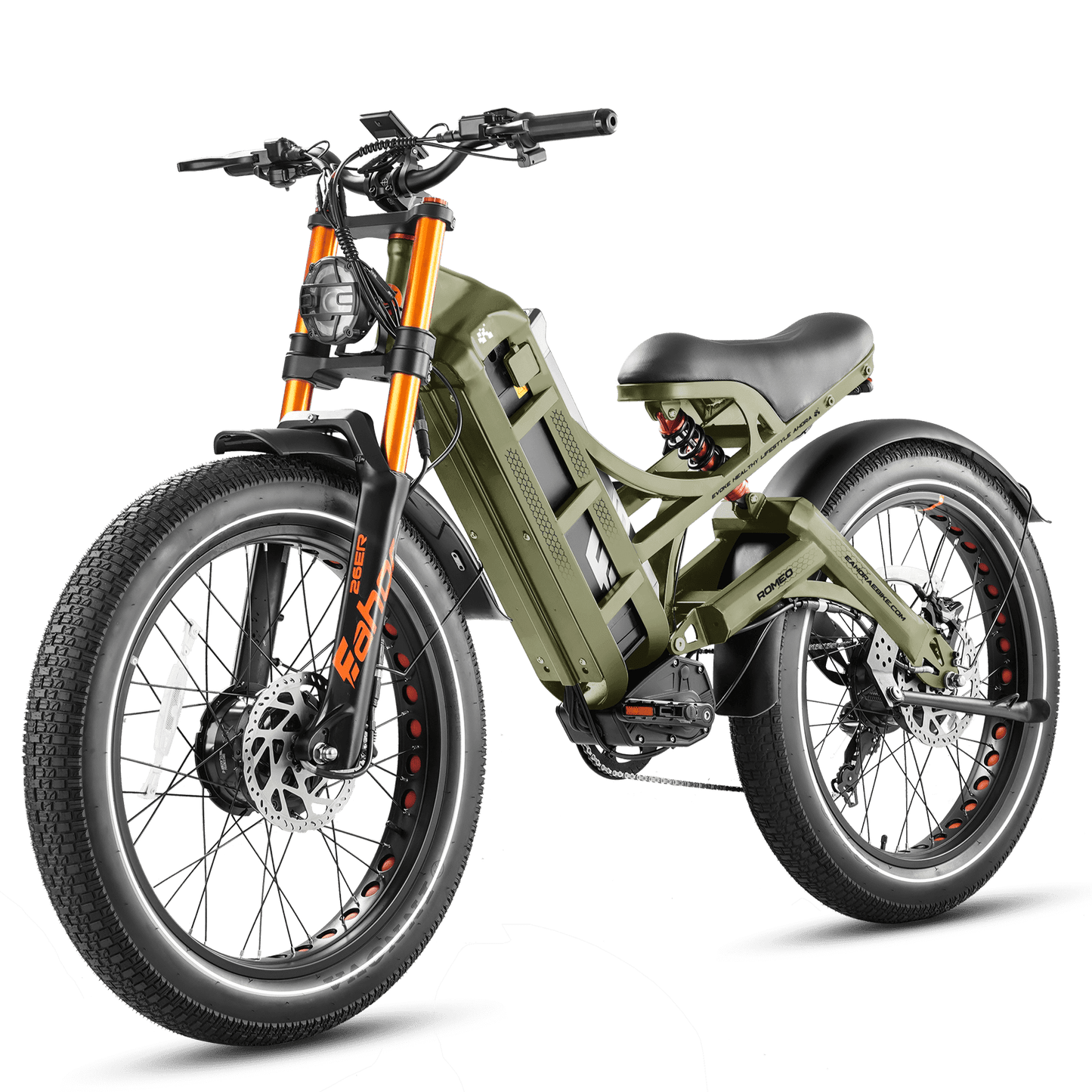 Eahora Romeo Pro II Dual-Motor Electric Bike | 52V 60Ah Battery | 44 MPH | Full Suspension - Wheels of America