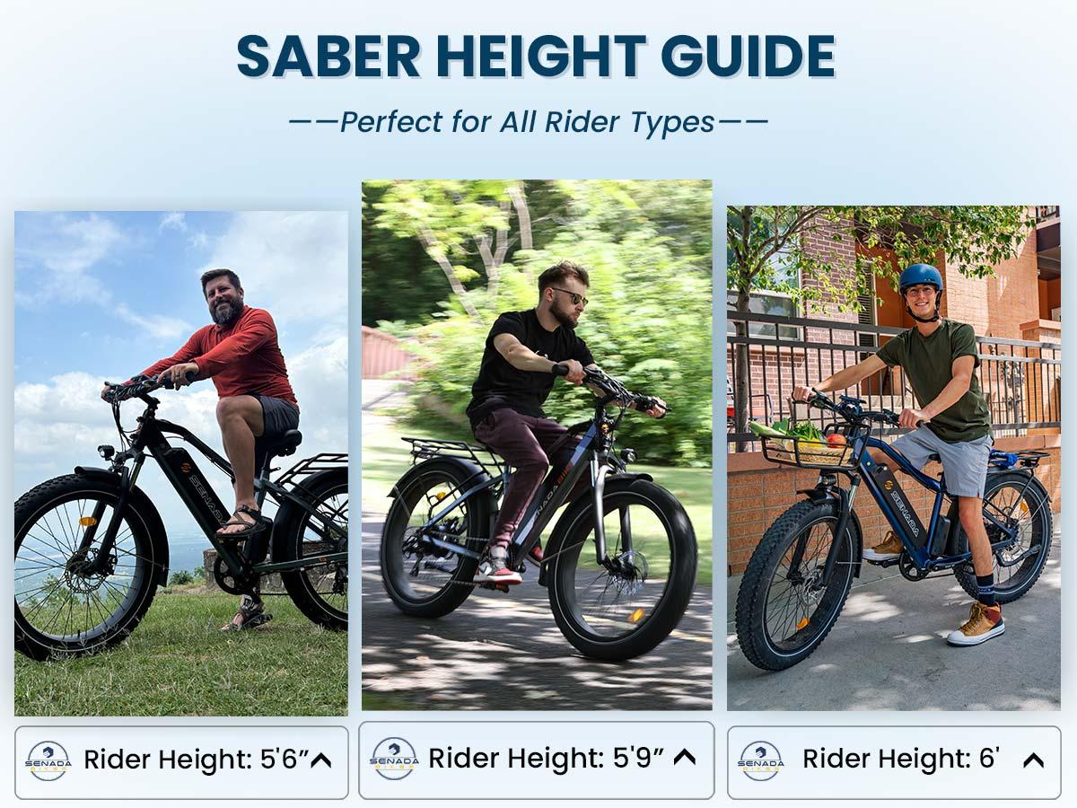 Senada SABER PLUS 1000W Electric Bike | All-Terrain, Hydraulic Brakes, 80 Miles Range - Wheels of America