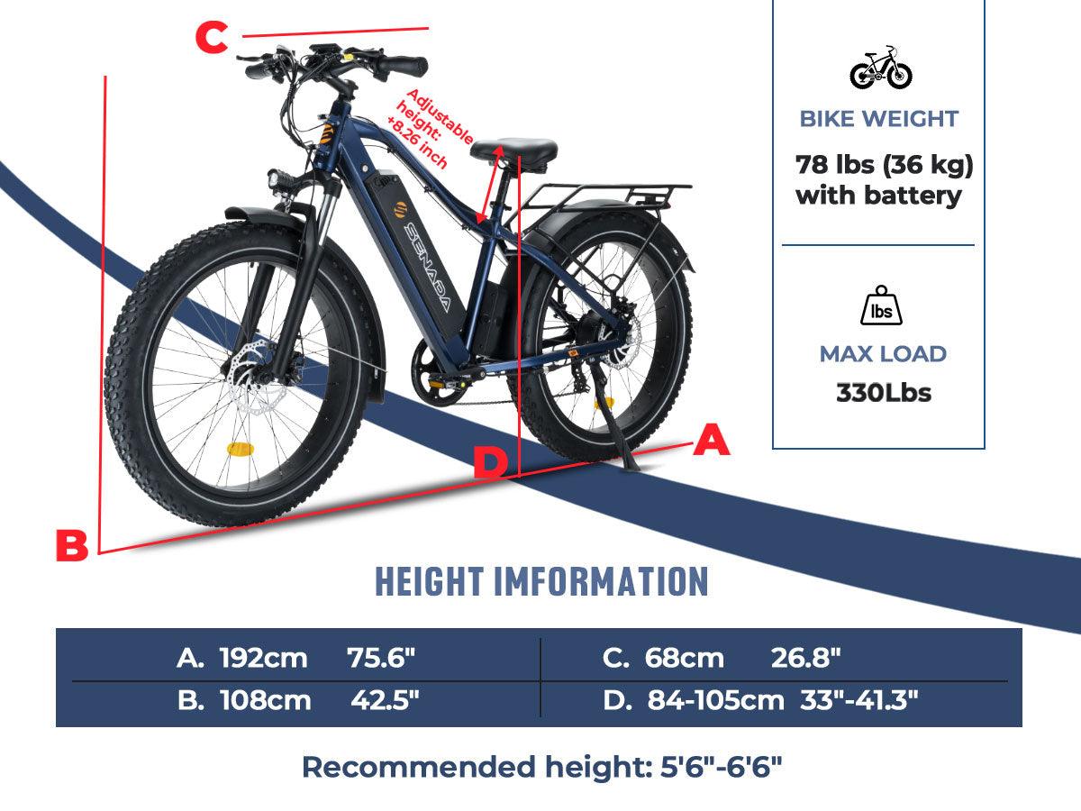 Senada SABER PLUS 1000W Electric Bike | All-Terrain, Hydraulic Brakes, 80 Miles Range - Wheels of America